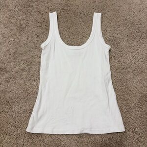Abercrombie White Tank Top Sleeveless Top Size Small Scoop Neck